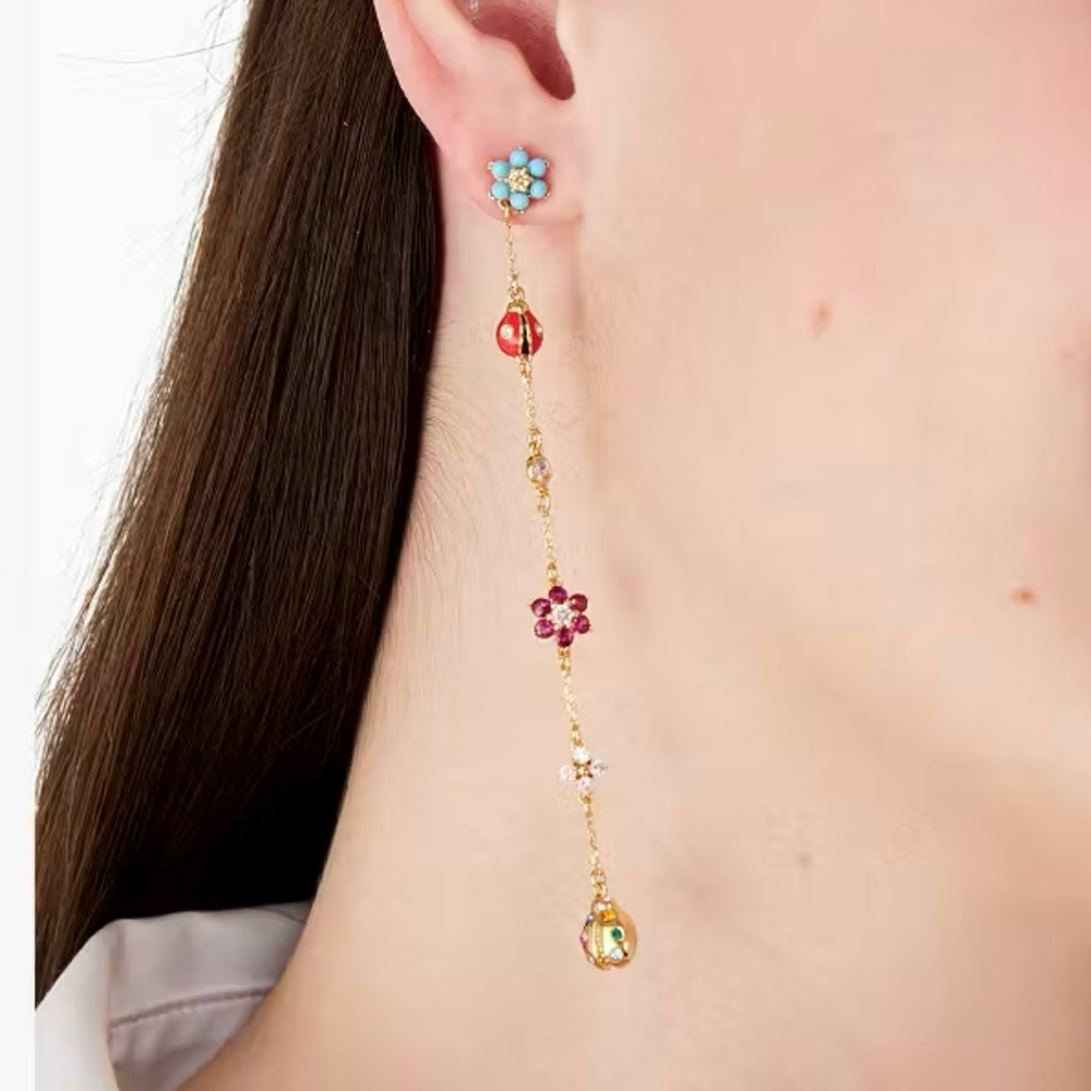 Kate Spade Nature Walk Ladybug Linear Earrings Firm Price